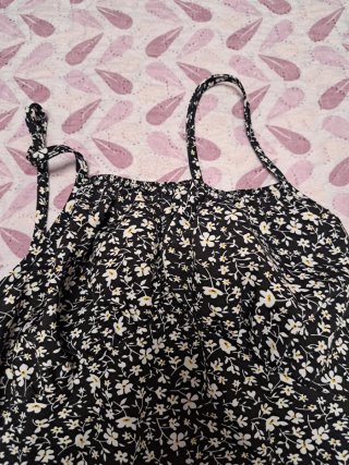 Vestido largo estampado floral negro