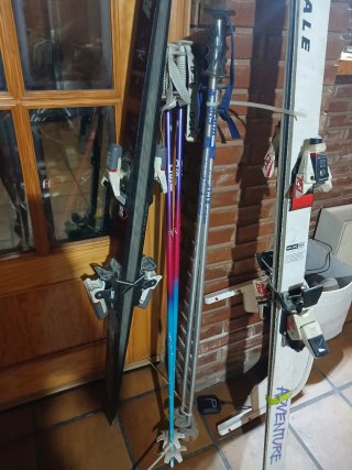 Esquís vintage con palos