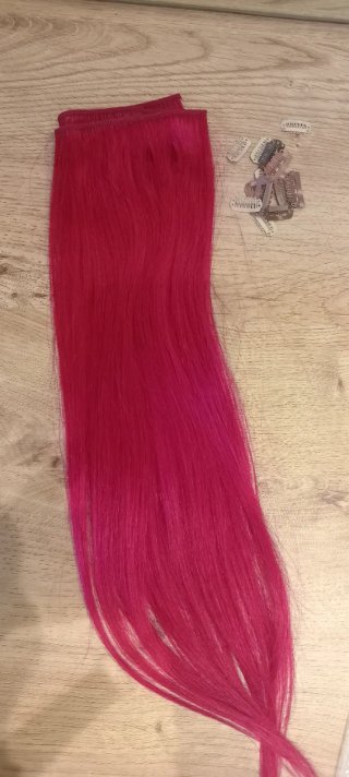 Extensiones de pelo natural tipo cortina rosa