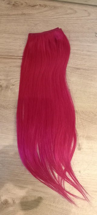 Extensiones de pelo natural tipo cortina rosa