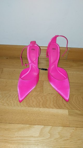 Zapatos tacón Zara fucsia talla 38