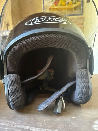 Casco Moto Negro con Visera Transparente BSK