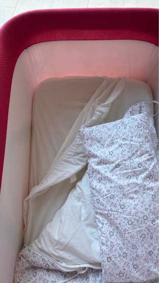 Minicuna con colchón, saco y almohada