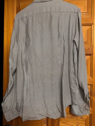Camisa Zara Man Gris Estampada 100% seda