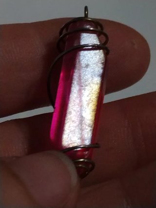 Ciondolo Quarzo Aura Naturale Rosa Oro