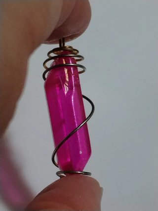 Ciondolo Quarzo Aura Naturale Rosa Oro