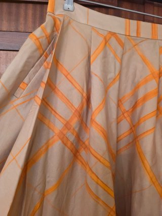 Falda Zara cuadros beige y naranja Talla S