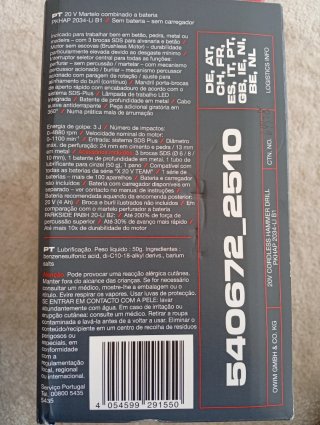 Martelo Parkside 20v Performance - novo