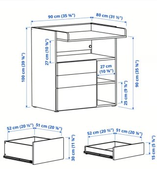 Cómoda cambiador Smastad IKEA. URGE VENTA