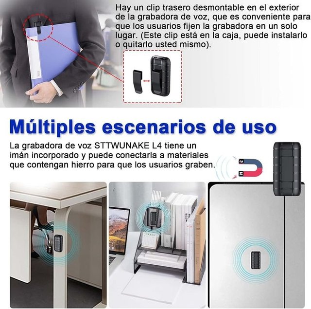 STTWUNAKE Grabadora magnética activada por Voz