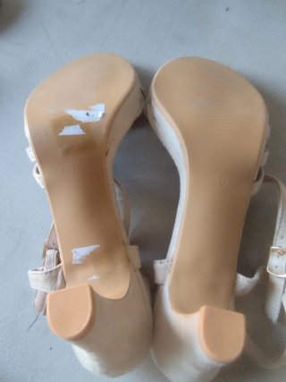 Sandalias tacón beige talla 41