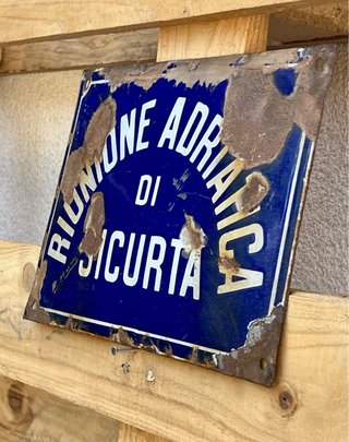 Targa smaltata Assicurativa d'Epoca vintage RAS