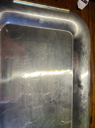 Vassoio acciaio inox finitura onda