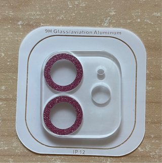 Protettore per fotocamera iPhone 12 Glitter Rosa