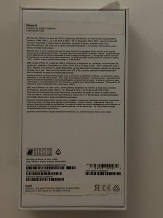 iPhone 14 Blu con Scatola, Cavo e Custodie