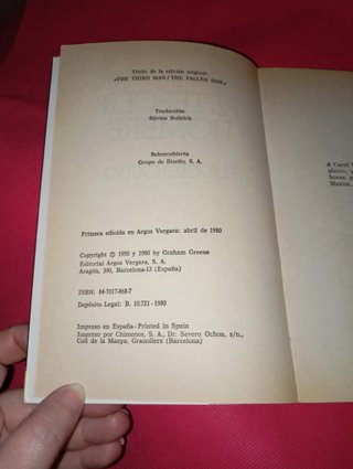 Libro: El Tercer Hombre Y El Ídolo Caído (1ª Ed.)