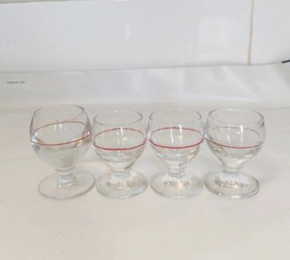 Juego de 13 copas de cristal de licor antiguas