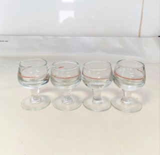 Juego de 13 copas de cristal de licor antiguas