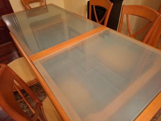 Mesa Comedor Madera y Cristal