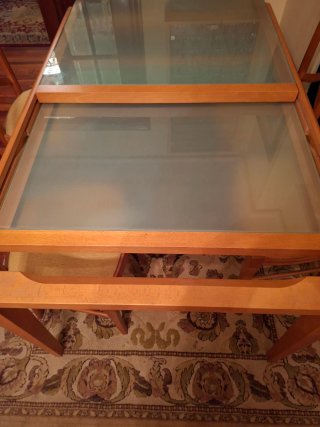 Mesa Comedor Madera y Cristal