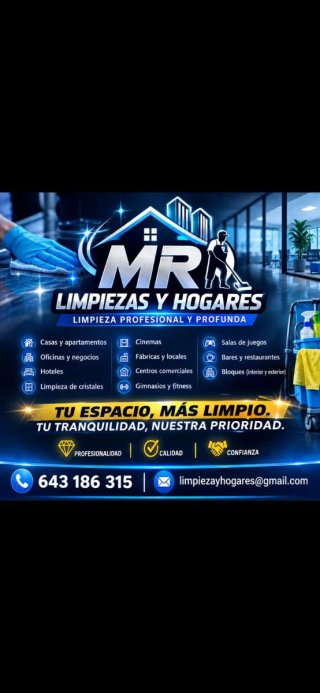 Hola, somos MR Limpiezas y Hogares.