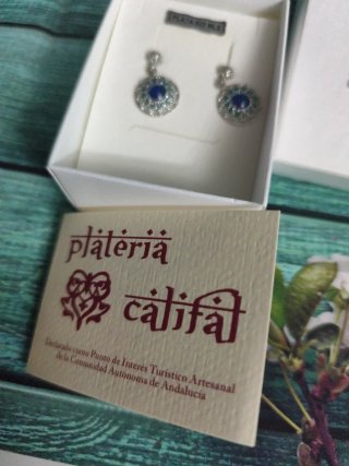 Pendientes Califal  Plata 925 Baño Oro Blanco