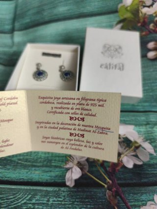 Pendientes Califal  Plata 925 Baño Oro Blanco