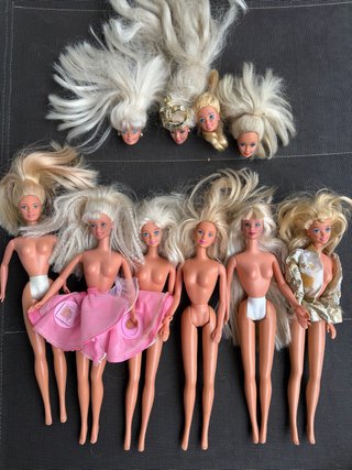 Lotto 6 Barbie e 4 Teste Vintage