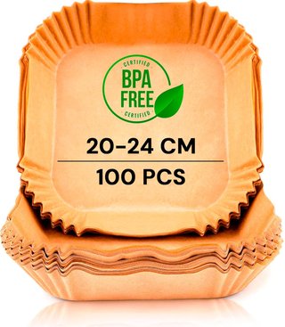 100 Papeles para Freidora Aire 20-24 cm
