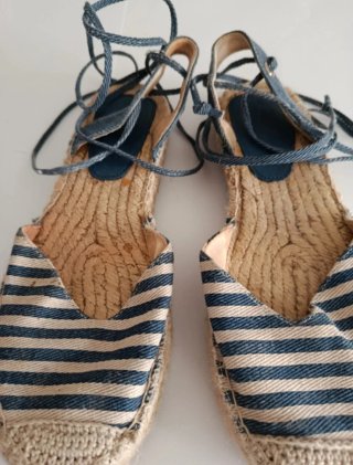 Alpargatas Stradivarius Tiras Rayas Marinas