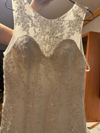 Vestido de Novia Blanco Encaje y Lentejuelas