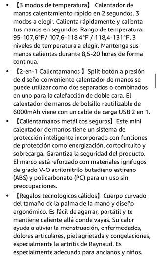Calentador de Manos Recargable Nuevo
