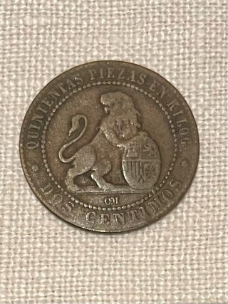 Moneda 2 céntimos 1870