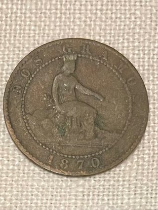 Moneda 2 céntimos 1870