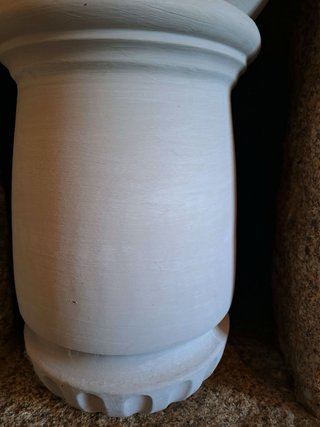 Macetero grande de cerámica blanco