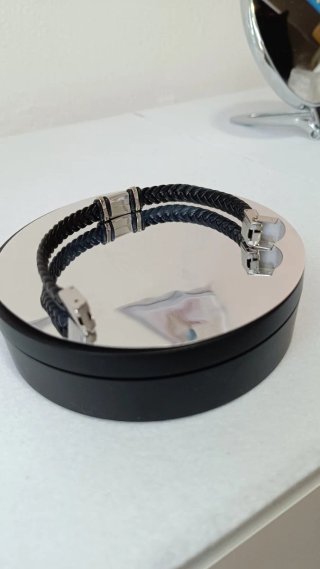 Pulsera Cuero Trenzado Hombre.