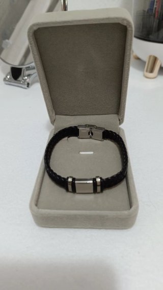 Pulsera Cuero Trenzado Hombre.