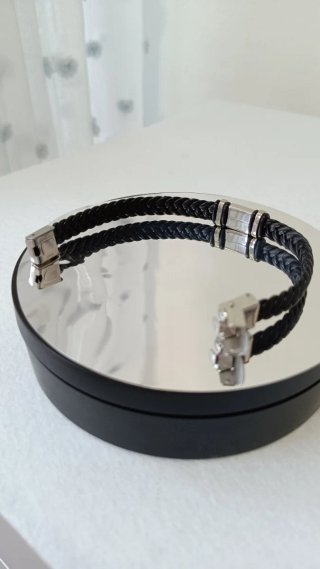 Pulsera Cuero Trenzado Hombre.