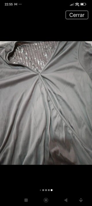 Blusa brillante gris talla XXXXL