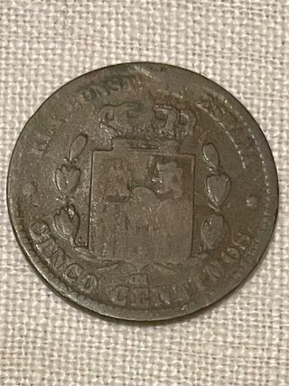 Moneda 5 céntimos Alfonso XII 1879