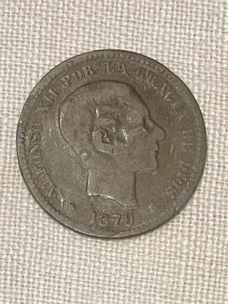 Moneda 5 céntimos Alfonso XII 1879