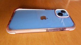 Custodia iPhone 13/14 Trasparente con Bordi Rosa