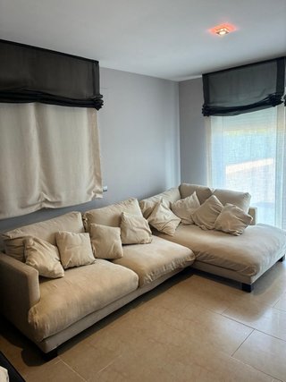 Sofá modular beige de tela