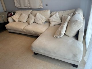 Sofá modular beige de tela