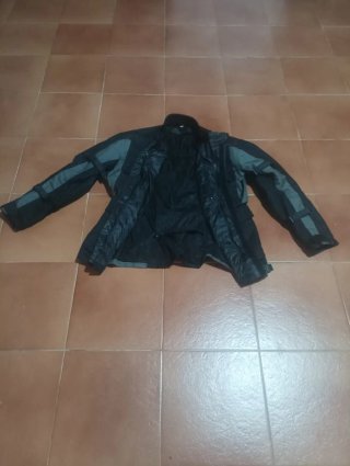 Chaqueta Moto Hombre Negra y Gris