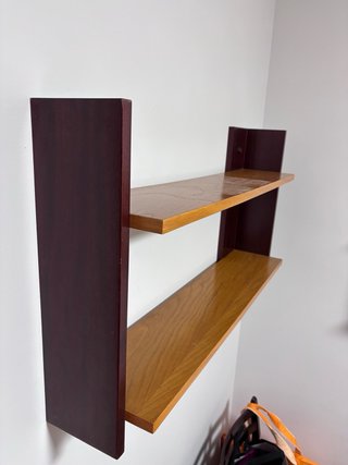 2 Estanterías Pared Madera 90x18cm
