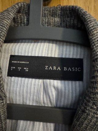 Americana Zara Talla S Cuadros Marrón 100% lana