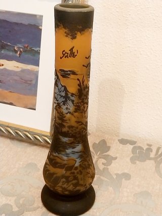 Jarrón Bucaro Galle Art Nouveau Cristal