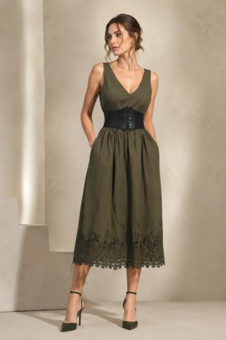 Vestido Pedro Del Hierro verde oliva