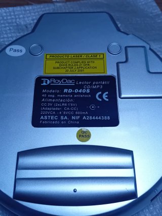 Reproductor CD MP3 RoyDac RD-040S Plata/Azul